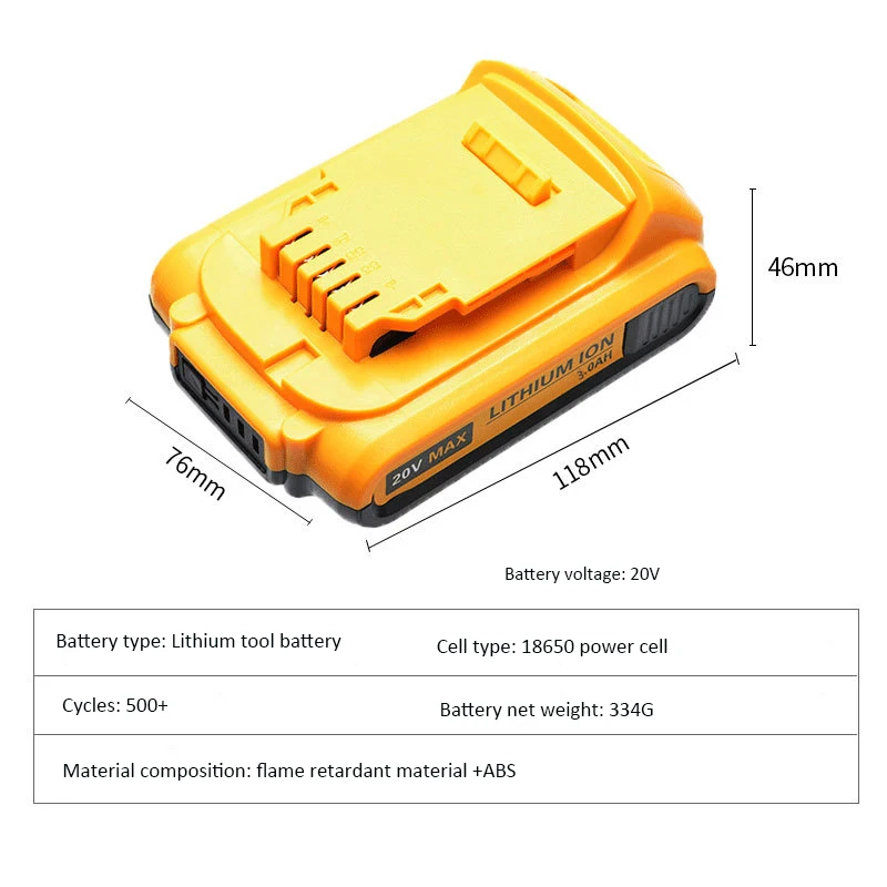 Аккумуляторы литиевые Dewalt Max XR DCB200 DCB205 DCB206 DCB184 DCB201 20 в 3000 мАч |