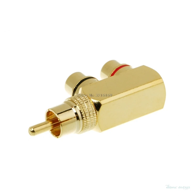 For 1PC Copper Audio Splitter Plug RCA 1 Male to 2 Female AV Socket Connector Adapter Promotion | Строительство и ремонт