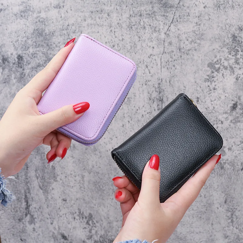 

Fashion Unisex Business Card Holder Women Credit Card Case ID Bag for Men Clutch PU Zipper Organizer Wallet Coin Purse Money Bag