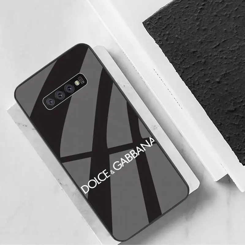 

Italian Fashion Design Brand DG Phone Case Tempered Glass For Samsung S6 7 8 9 10 20 Plus Ultra Note8 9 10 10pro