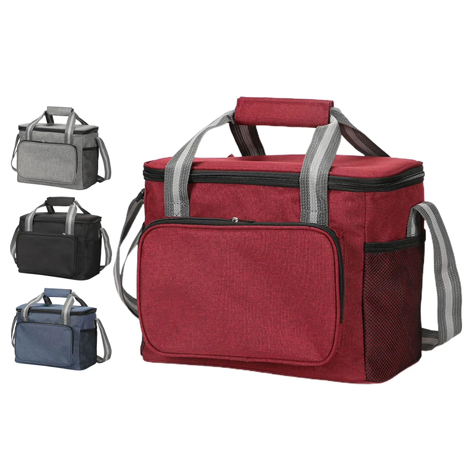 

Новая модная сумка для пикника, однотонная вместительная сумка для обеда, многофункциональная Термосумка с изоляцией для пищевых продукто...