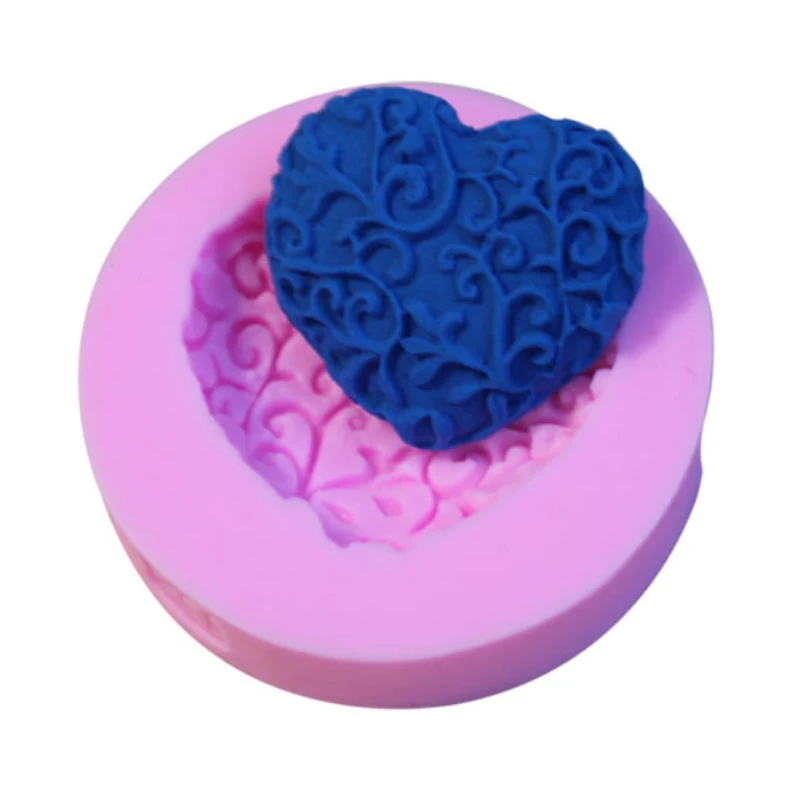 

New 1pc Cute DIY Chocolate Soap Molds Heart Shape Silicone Cake Mold Sugar Craft Cake Decorating Tools Form For Cakes