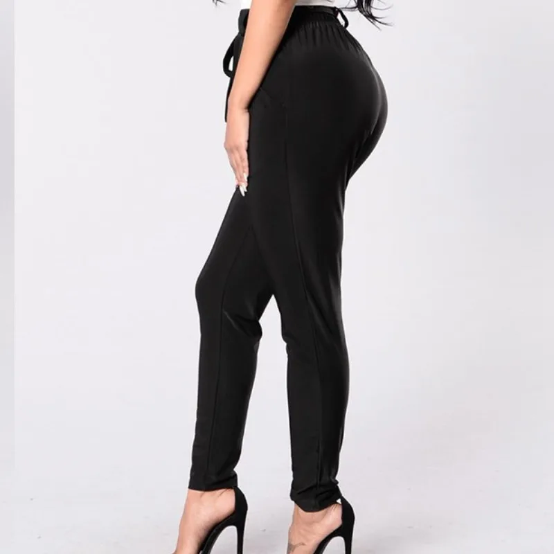 Женские Простые Длинные брюки-пачки повседневные тонкие брюки OL с высокой талией