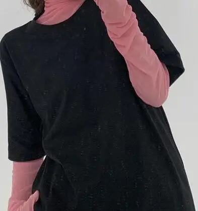 short sleeve t black 5 цветов летняя Корейская ins Стильная однотонная футболка с короткими рукавами женские Топы повседневные футболки femme(R4481 - Цвет: short sleeve t black