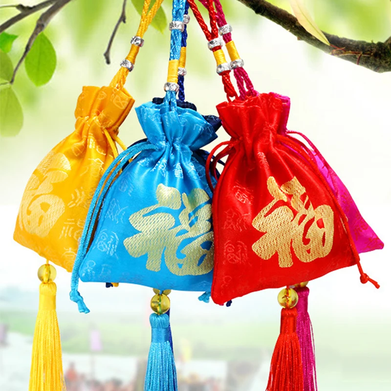 Lucky Bag Chinese Style Double-sided Embroidery Sachet Empty Bag Woman Jewelry Home Small Object Storage Bag Gift New Year Bags