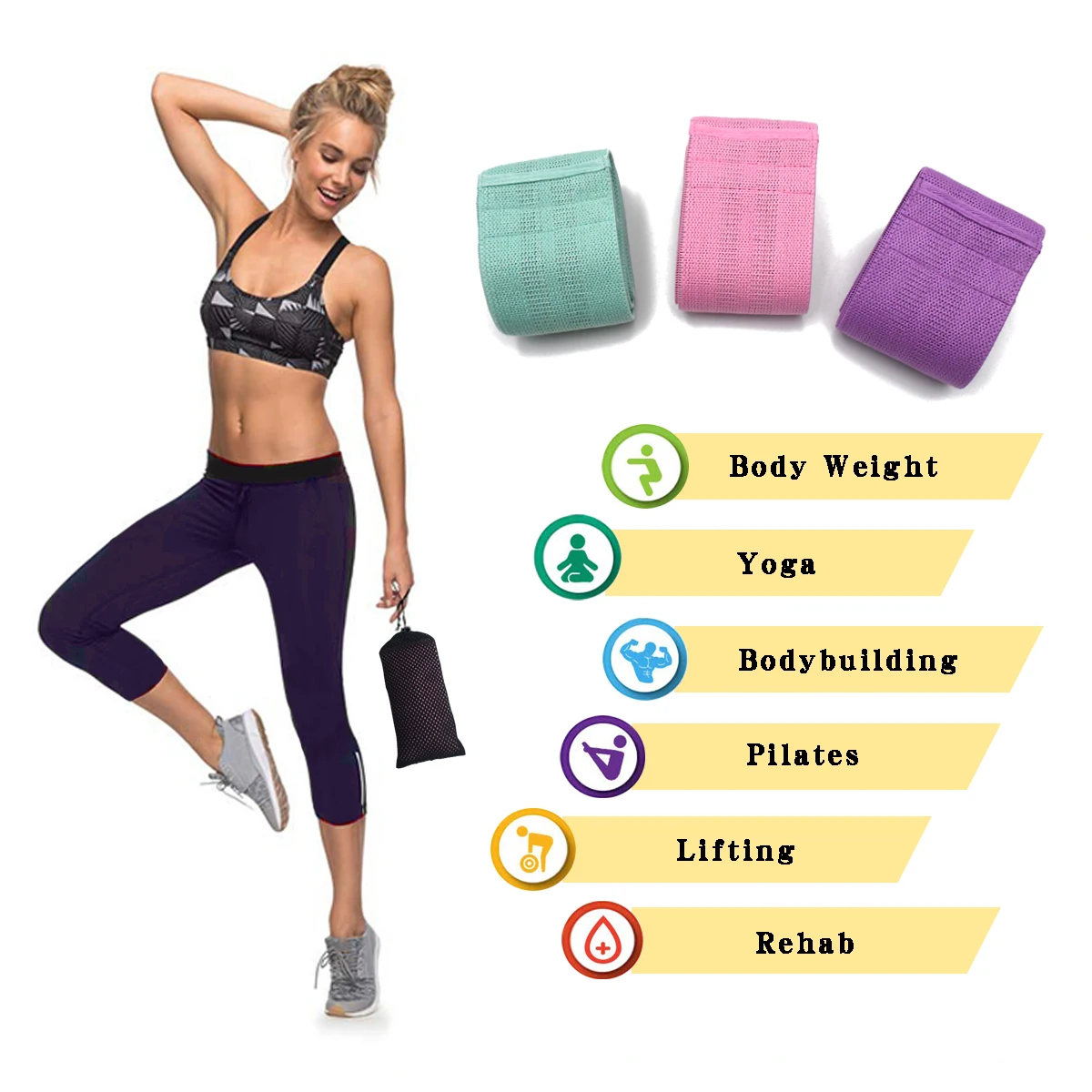 5 шт. спортивные резиновые ленты для пилатеса|Пояса йоги| |
