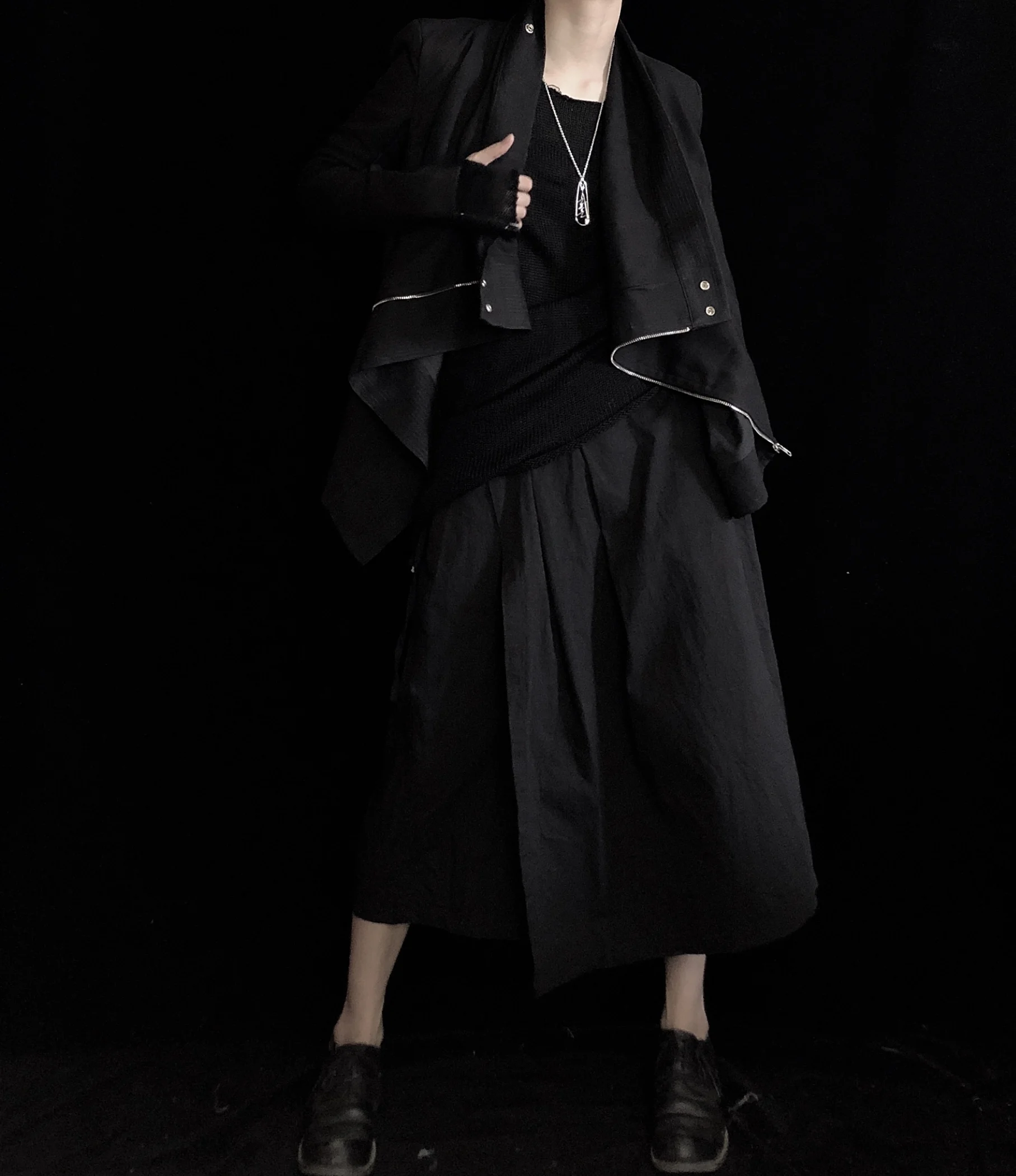 [DARK] Diablo Yamamoto Yoji Niche Style Washed And Worn Retro Irregular Bandage Skirt Pants Samurai Pants Loose And Versatile