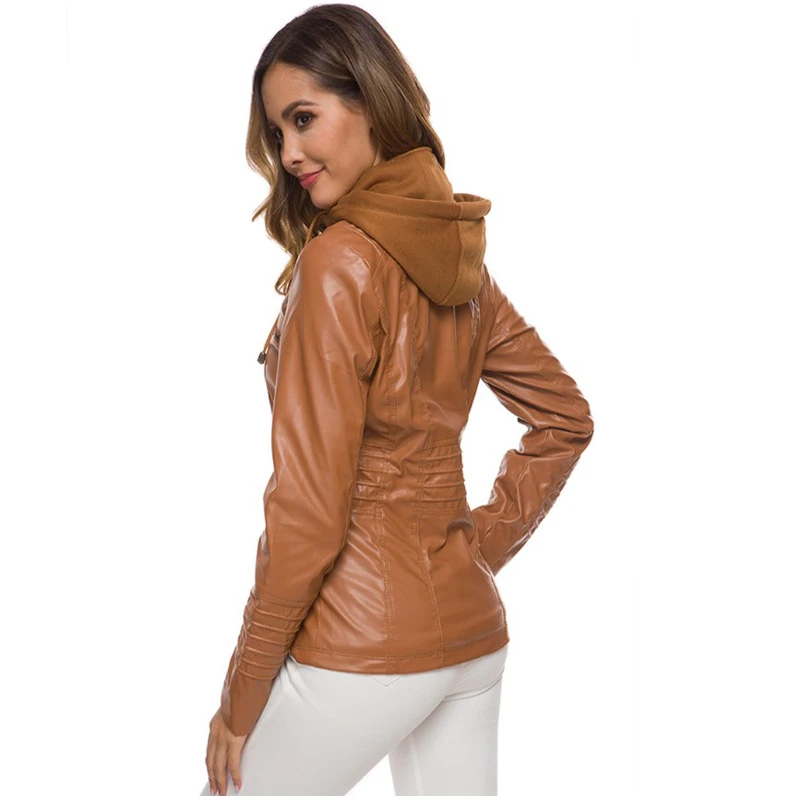 Shikoroleva Женская куртка из искусственной кожи на молнии ветровка размера плюс 7XL 6XL