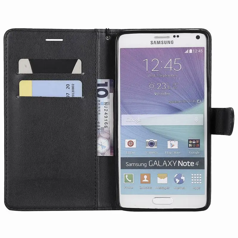 Чехол для телефона samsung Galaxy Note 4, чехол для samsung Note 3, кожаный бумажник, флип-чехол, Винтажный чехол для визиток