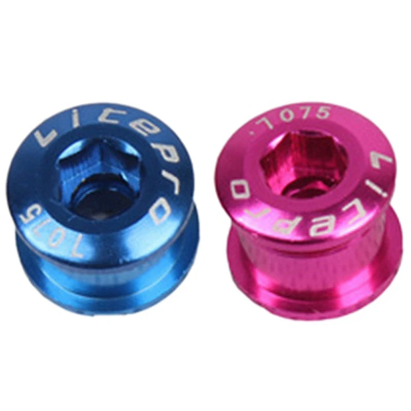 

Litepro 10Pcs Single Crankset Screw Bicycle Chain Ring Wheel Bolt Road MTB Bicycle Disc Screws Blue & Pink