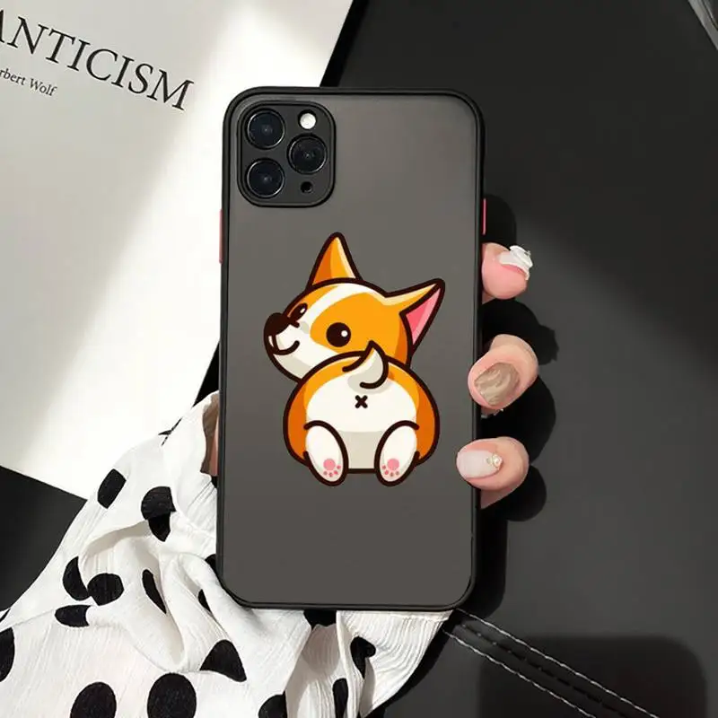 

Cute Corgi Butt Animal Puppy Phone Cases matte transparent For iphone 7 8 11 12 plus mini x xs xr pro max cover