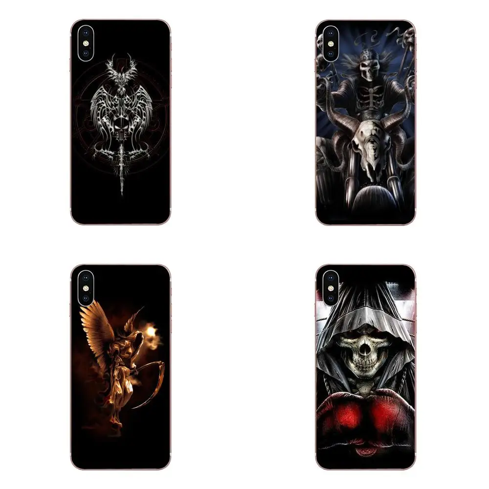 Мягкая роскошь для Apple IPhone X XS Max XR 4 4s 5 5C 5S SE 6 6S 7 8 Plus Gothic Grim Reaper|Чехлы-накладки| |