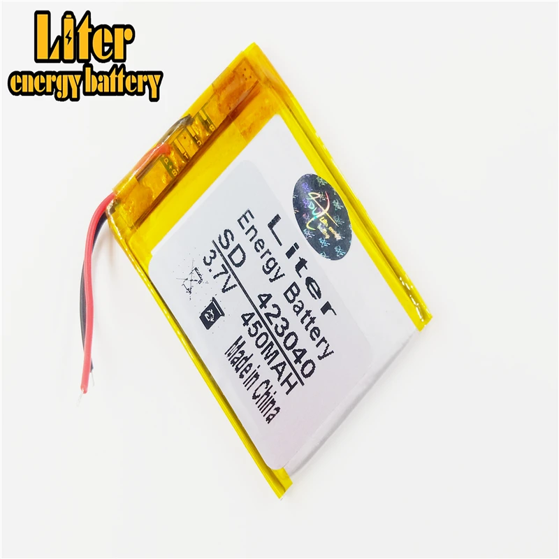 Полимерный литий-ионный аккумулятор 3 7 V 423040 450mAh CE FCC ROHS MSDS сертификация качества |
