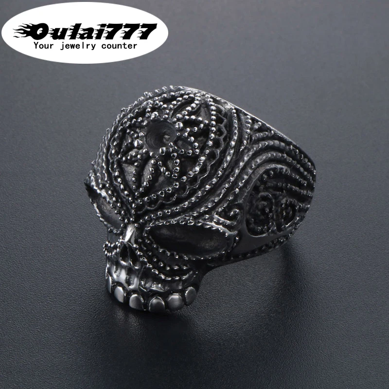 Мужское кольцо с головой черепа готическое из нержавеющей стали корейское ретро