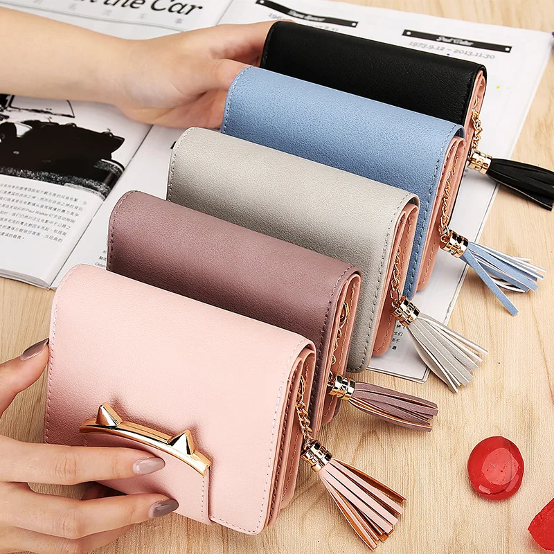 

Cute Wallets Holders Wallet for Coins Tassel Small Kawaii Coin Women Credit Card Holder Business Women's Clutch Bag Purses Cards