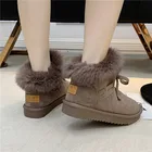 Новинка зимние плюшевые теплые ботинки для снежной погоды женские ботильоны из кроличьего меха с блестками утепленные хлопковые ботинки на платформе женские ботинки