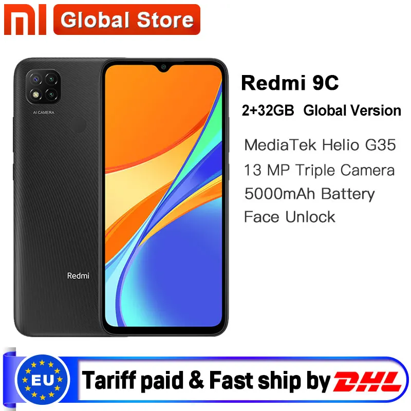 Глобальная версия Xiaomi Redmi 9C мобильный телефон 2 Гб ОЗУ 32 ПЗУ MediaTek Helio G35 6 53 &quot5000 мАч