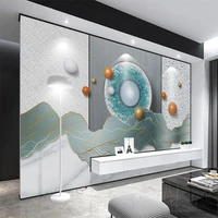 3d wallpaper modern minimalist marble pattern abstract line round ball terrazzo wall living room tv wall paper papel de parede