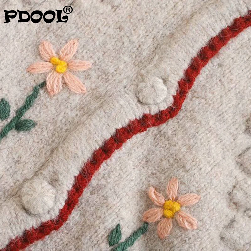 

Elegant Women Cascading Ruffles Sweater 2021 Fashion Ladies Floral Embroidery Knitted Coat Streetwear Female Chic Striped Jacket