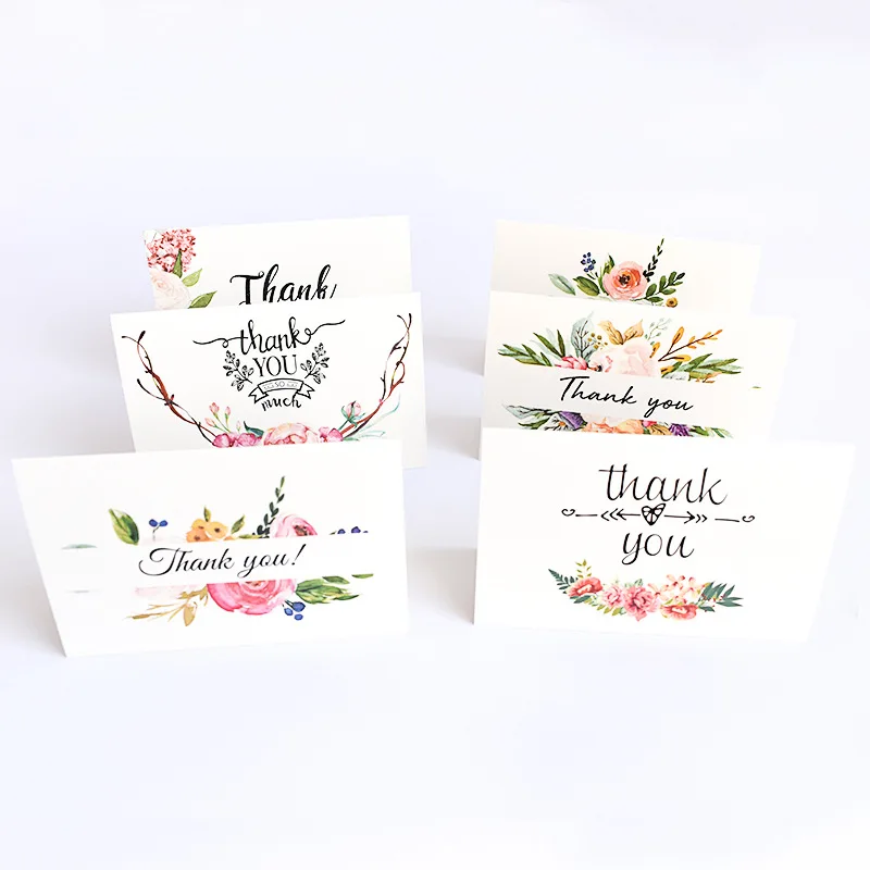 6 шт цветок Спасибо карты с конвертами День Святого Валентина днем рождения