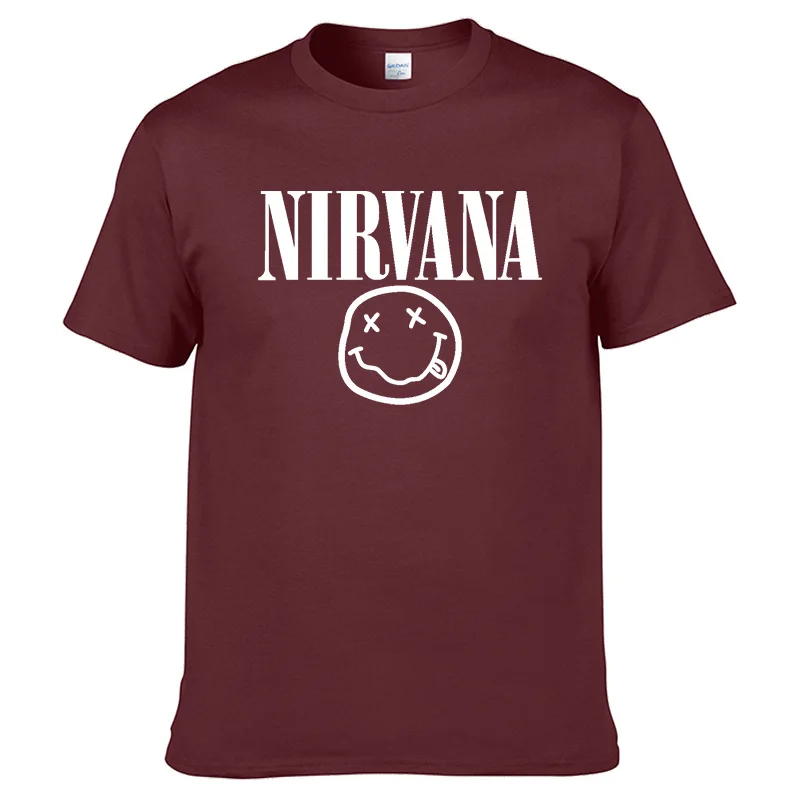 Nirvana хип-хоп Мужская футболка Летняя рок-группа Харадзюку Футболка с принтом хлопок Удобная уличная одежда Свободный Топ с круглым вырезом - Цвет: 22