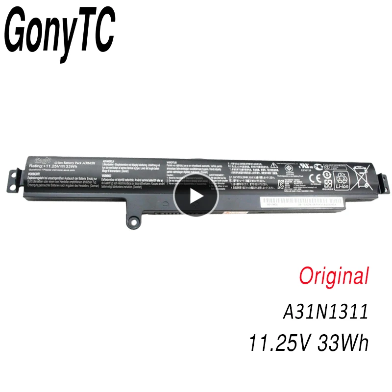 Аккумулятор для ноутбука GONYTC A31N1311 новый оригинальный аккумулятор 33Wh ASUS VivoBook X102B