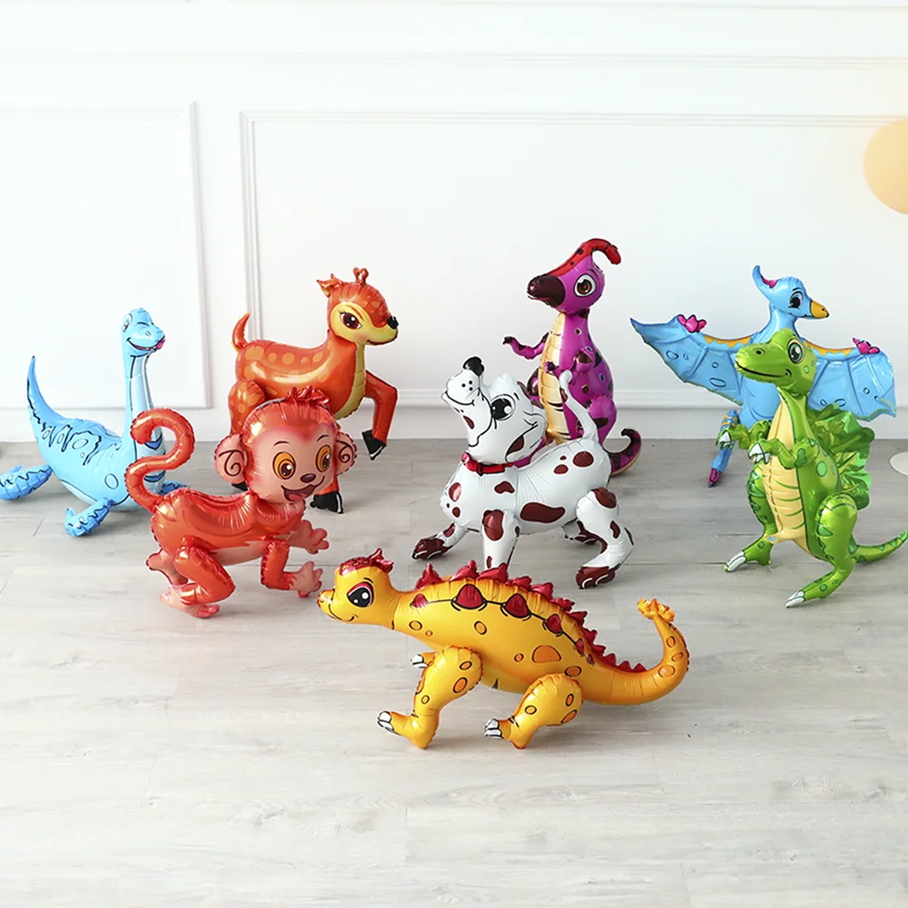 1pc Large 4D Walking Dinosaur Foil Balloon Boy Animal Children Birthday Party Forest Decoration | Дом и сад
