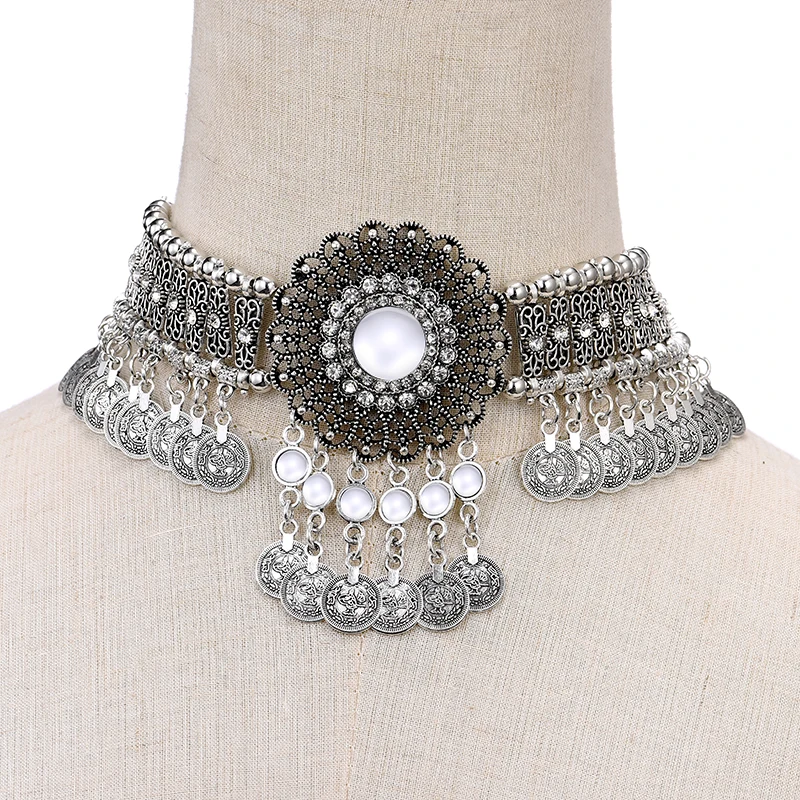 Эффектное винтажное ожерелье-чокер для женщин богемное ожерелье с цветами