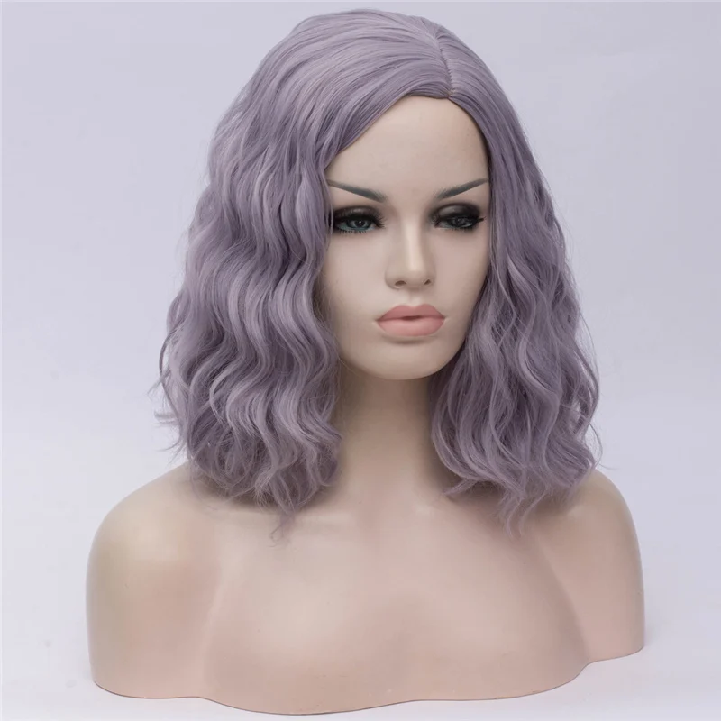 MSI Wigs женские розовые парики Короткие вьющиеся термостойкие 14 дюймов Синтетические волосы зеленый парик для черно-белых женщин косплей боб парики