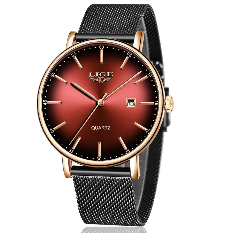 

LIGE Fashion Women Watches 2019 High Quality Ultra Thin Quartz Watch Woman Elegant Dress Ladies Watch Date Clock Montre Femme