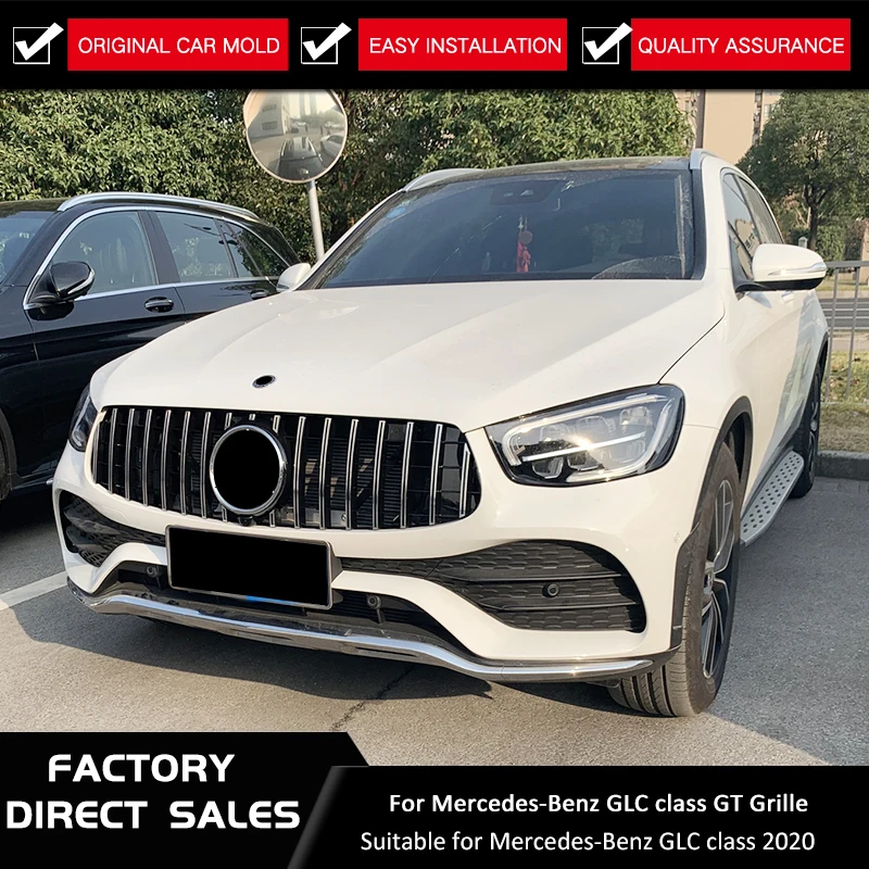 Передний бампер GLC class GT для Mercedes GLC260 GLC200 GLC300 ABS черный серебристый 2020 | Автомобили