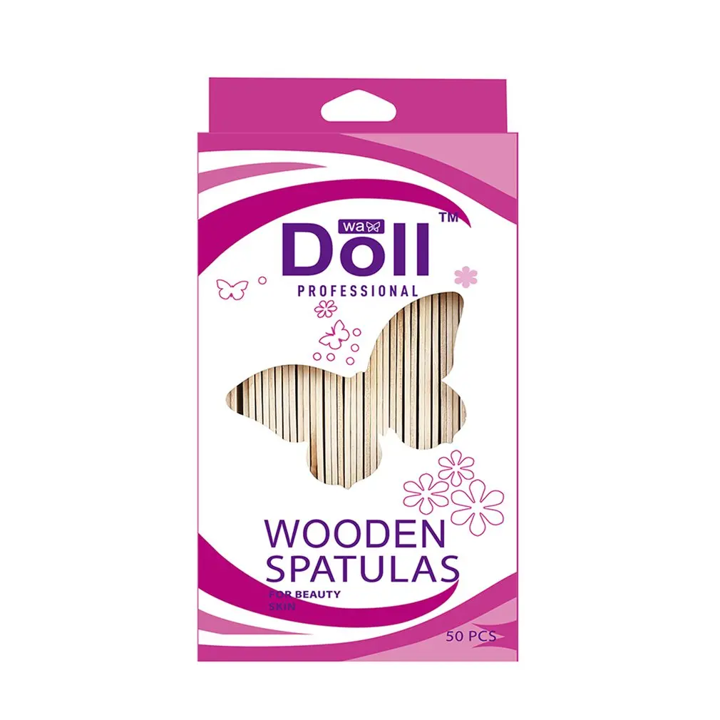 

50pcs Wooden Waxing Wax Spatula Tongue Depressor Disposable Hair Removal Sticks Kit Skin Beauty Tool