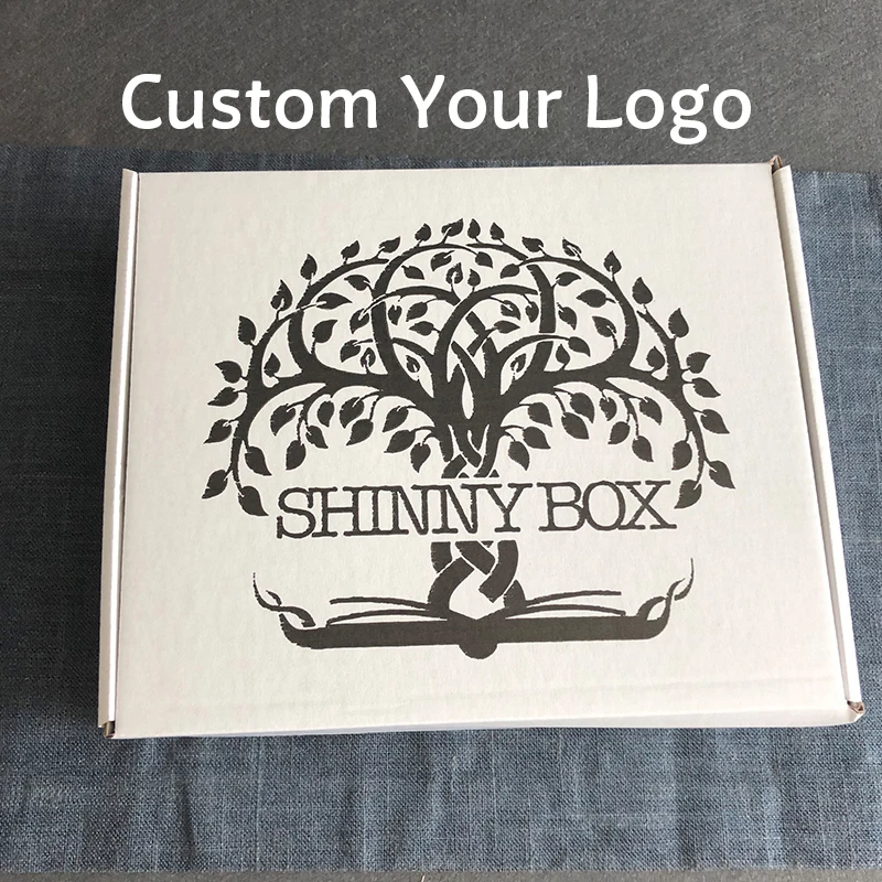 100 шт. коробка из гофрированной бумаги с логотипом бренда|Подарочные сумки и