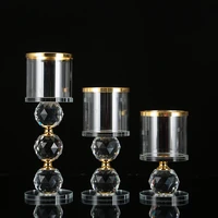 3pcs set crystal candle stick holders stand coffee table living and dinning room candlestick table centerpieces for candles