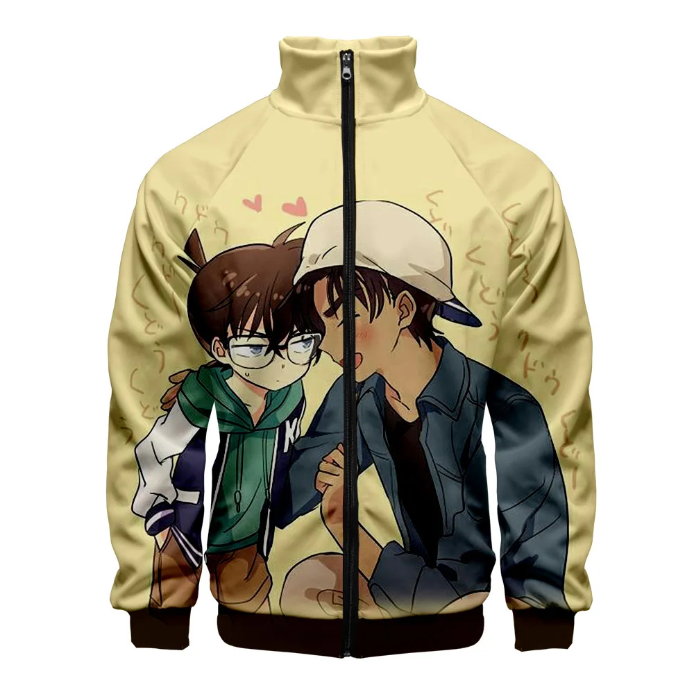 

Anime Detective Conan 3d Men Women Stand Collar Zipper Jacket Casual Harajuku Sweatshirt Ainme Long Sleeve Jackets Slim Tops