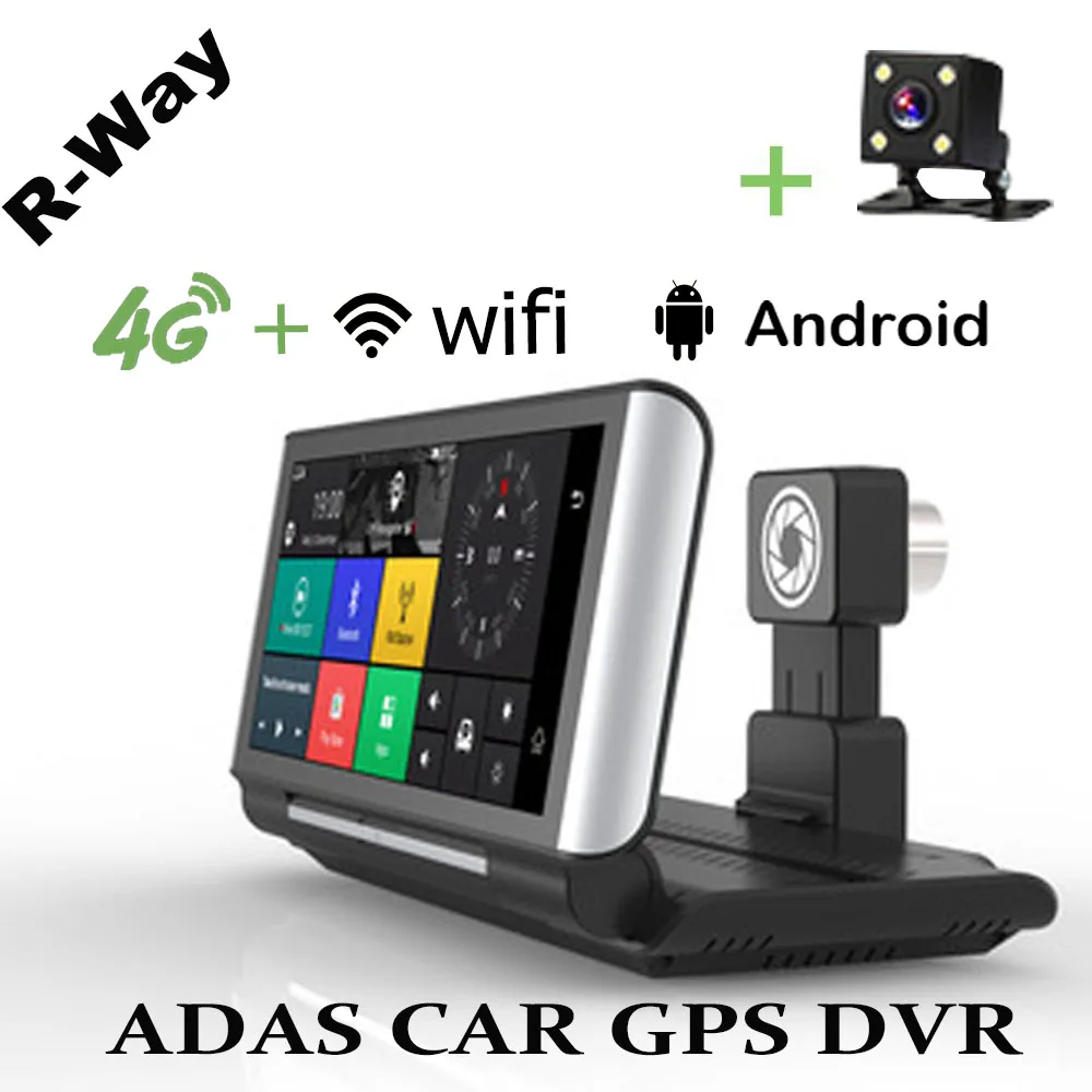 R Way 3g/4G 7 &quotips ADAS Android Автомобильная камера памяти GPS навигация FHD 1080P Автомобильный