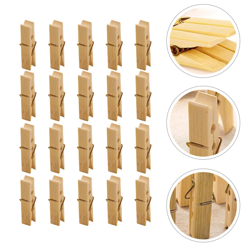 

7 Packs of 140PCS Multi-function Windproof Clothespin Clothes Drying Bamboo Clip