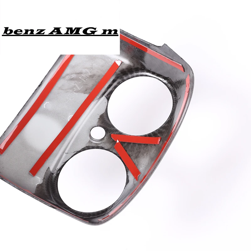 Center Armrest Rear Storage Panel AC Outlet Decorative Frame Cover Trim For Mercedes Benz E Class W213 2016-17 ABS Carbon Fiber |