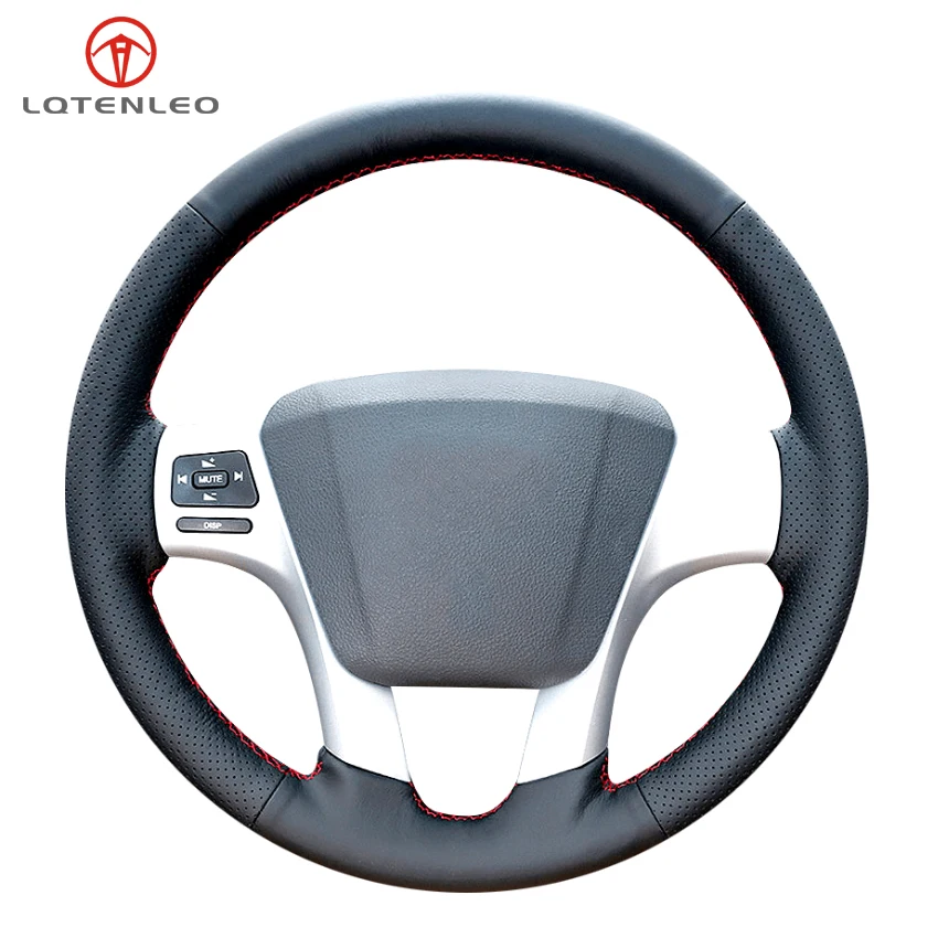 

LQTENLEO Black Artificial Leather Car Steering Wheel Cover for Geely King Kong Emgrand X2 GX2 EC8 EC825 EC820 Vision LC2 GC2 GC3