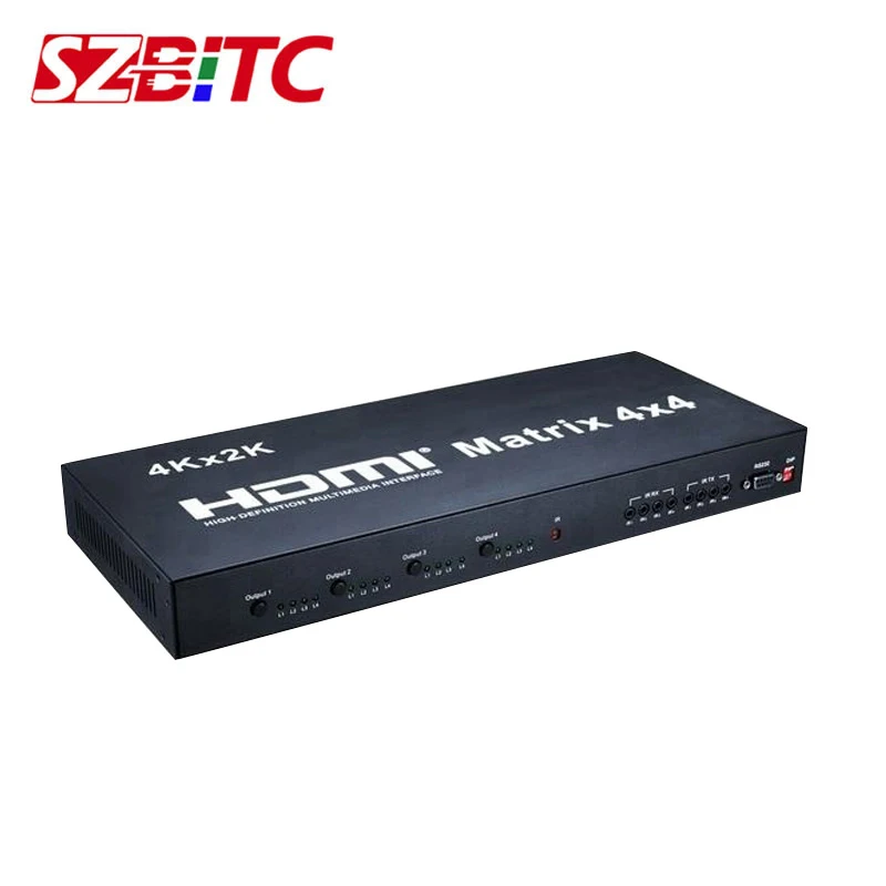 SZBITC 4x4 HDMI2.0 матрица 4k60Hz видео коммутатор 4 в выхода HDMI ИК пульт дистанционного