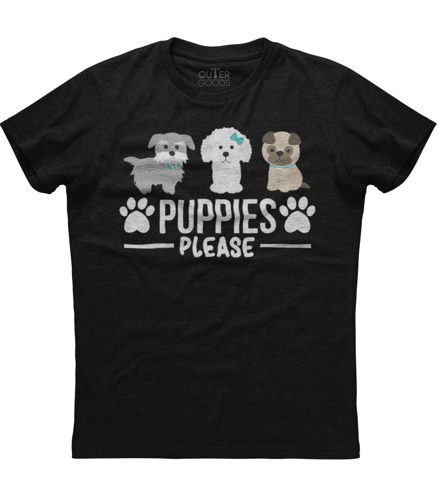 

Puppi Plse nice Catoon Dog Printed ntlemen Sho Mouw New Cats Bla T-shirts
