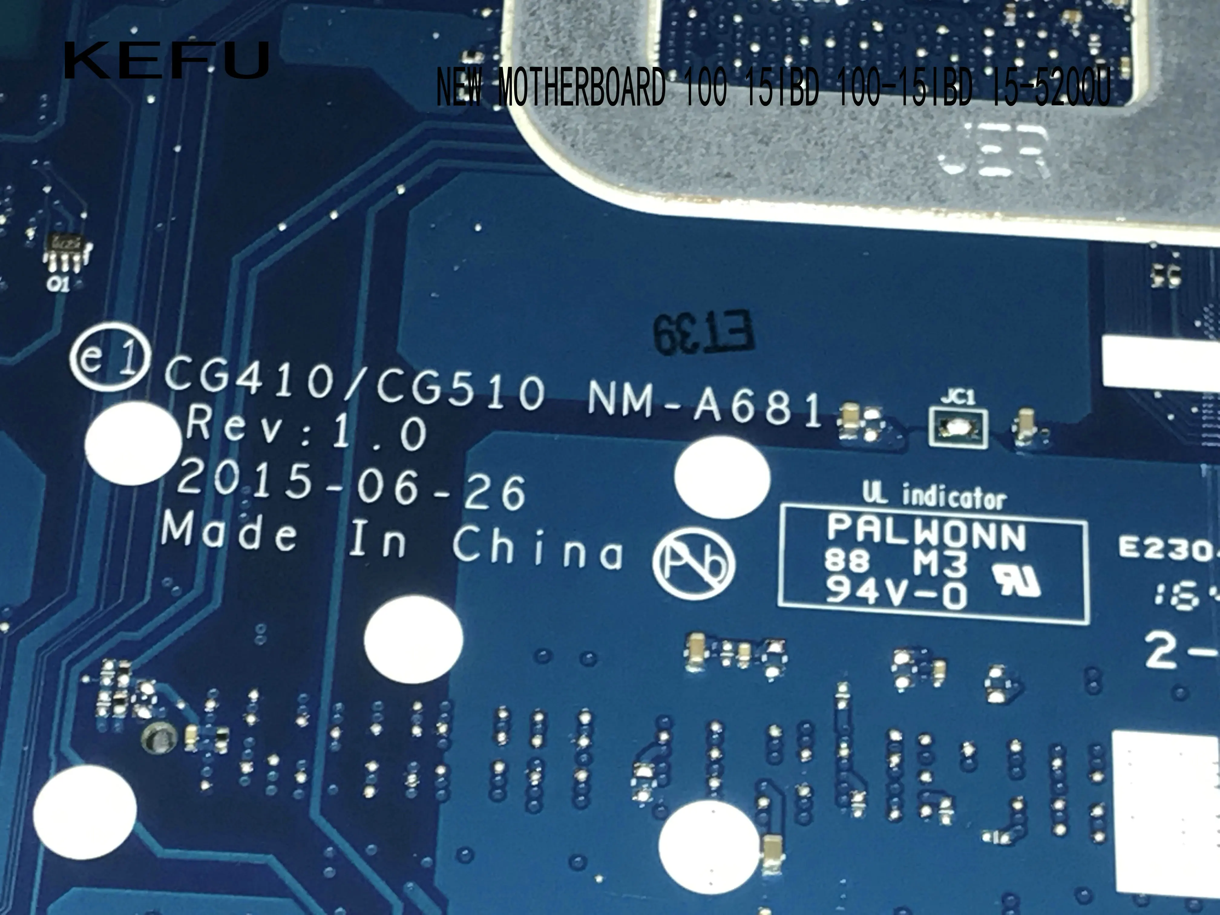 Новая материнская плата CG410/ CG510 NM A681 для ноутбука LENOVO100 15IBD с I5 5200U графического