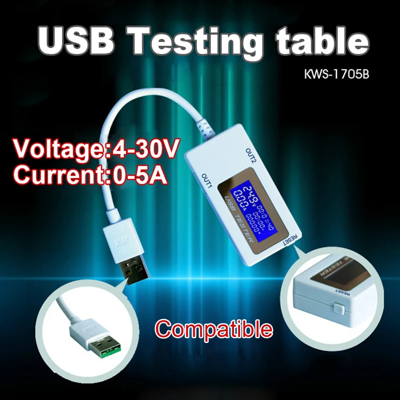 USB-тестер 10 в 1 4-30 5 А с ЖК-дисплеем для быстрой зарядки мобильных телефонов Huawei Oppo |