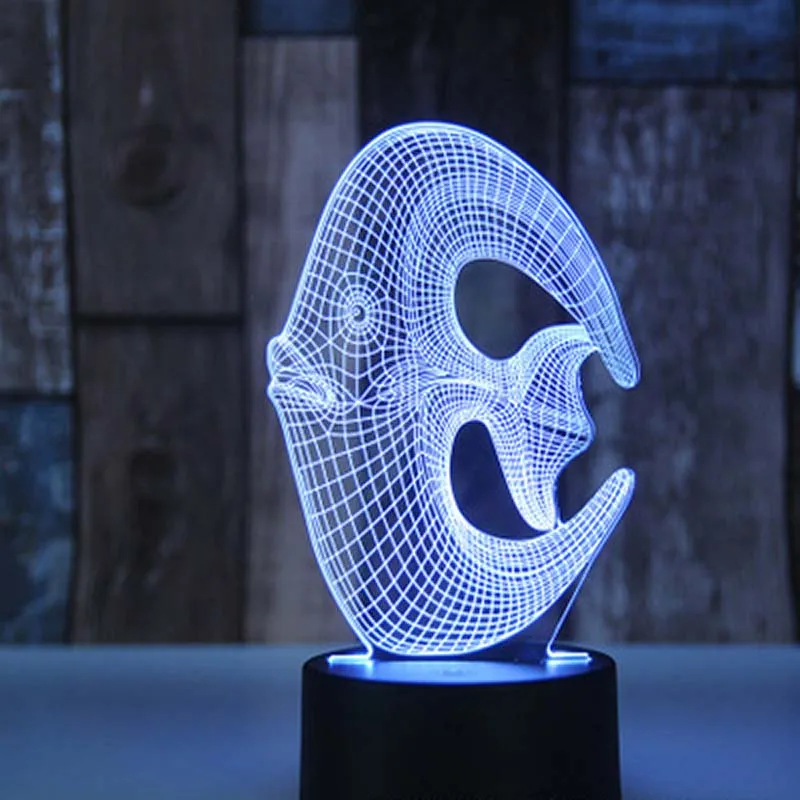 3d-иллюзионная лампа в виде странной рыбы светодиодсветодиодный ночные