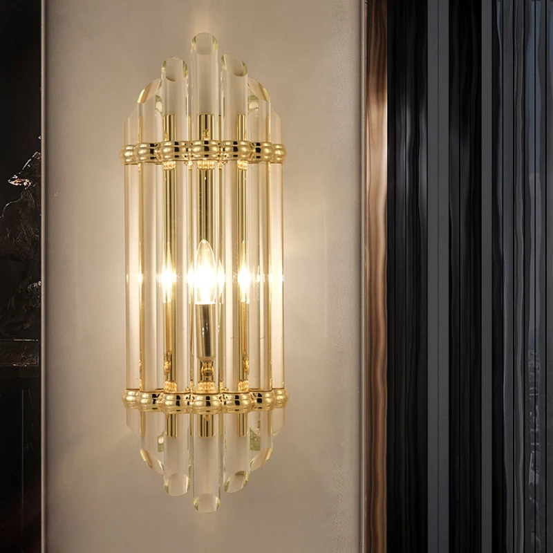 

Минималистичная стеклянная настенная лампа в стиле постмодерн, роскошный декоративный светильник для гостиной, коридора, лестницы