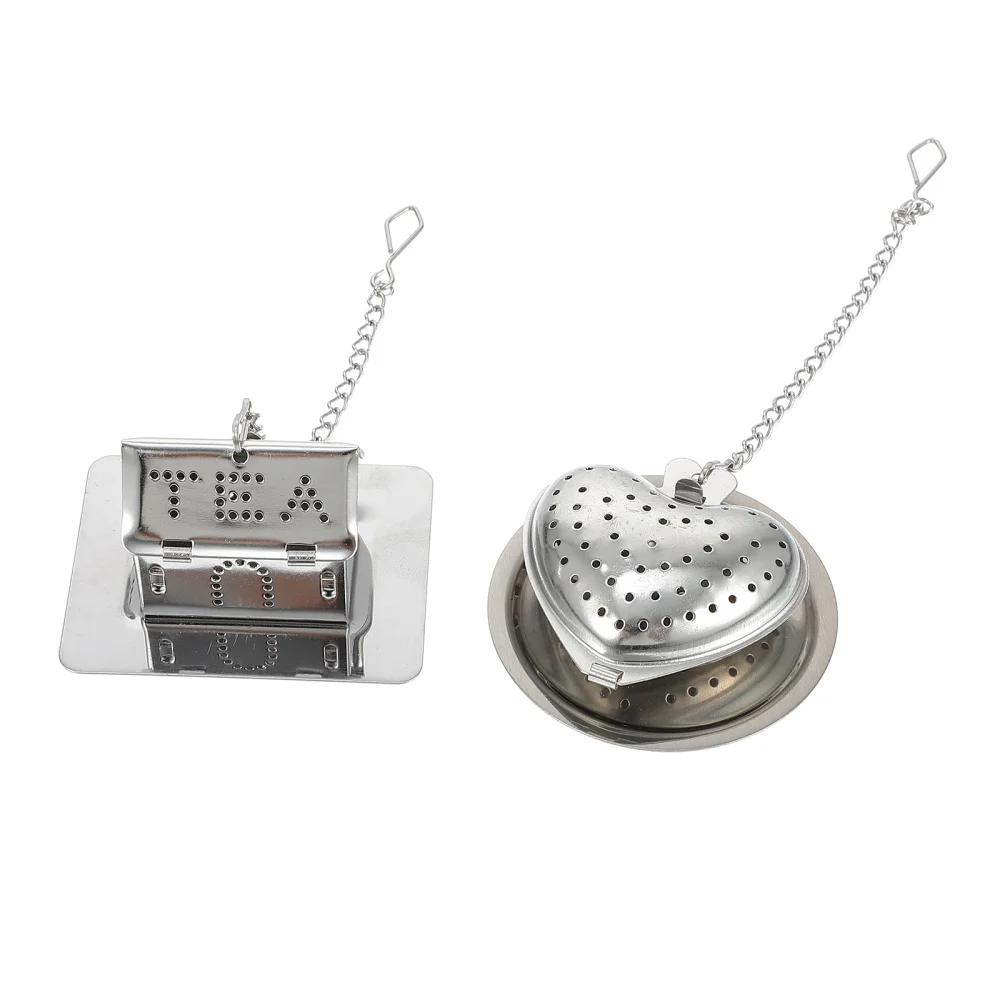 

2pcs Stainless Steel Hanging Tea Filters Practical Home Tea Strainers (Silver)