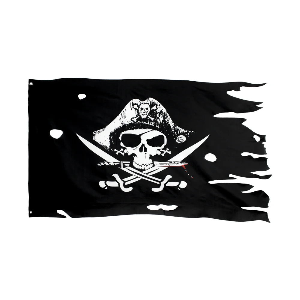 

3x5Fts 90X150cm Dead Mans Chest Broken Skull Pirate Jack Rackham Jolly Roger Flag