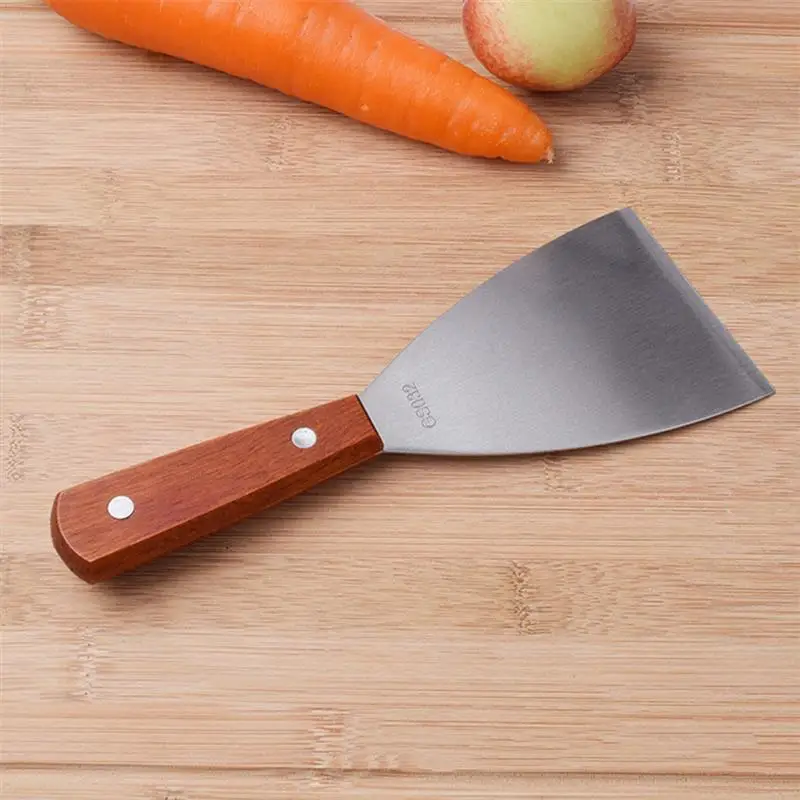 

1 Piece Steak Shovel Stainless Steel Pancake Flipping Spatula With Wooden Handle Meat Egg Fried Shovel Spatula Kitchen Utensils