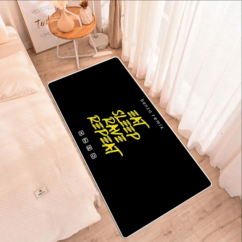 

Modern Anti-slip Home Kitchen Cartoon Soft Rug Bath Mat Bedroom Long Black Absorption Doormat Entrance Indoor Living Room Carpet