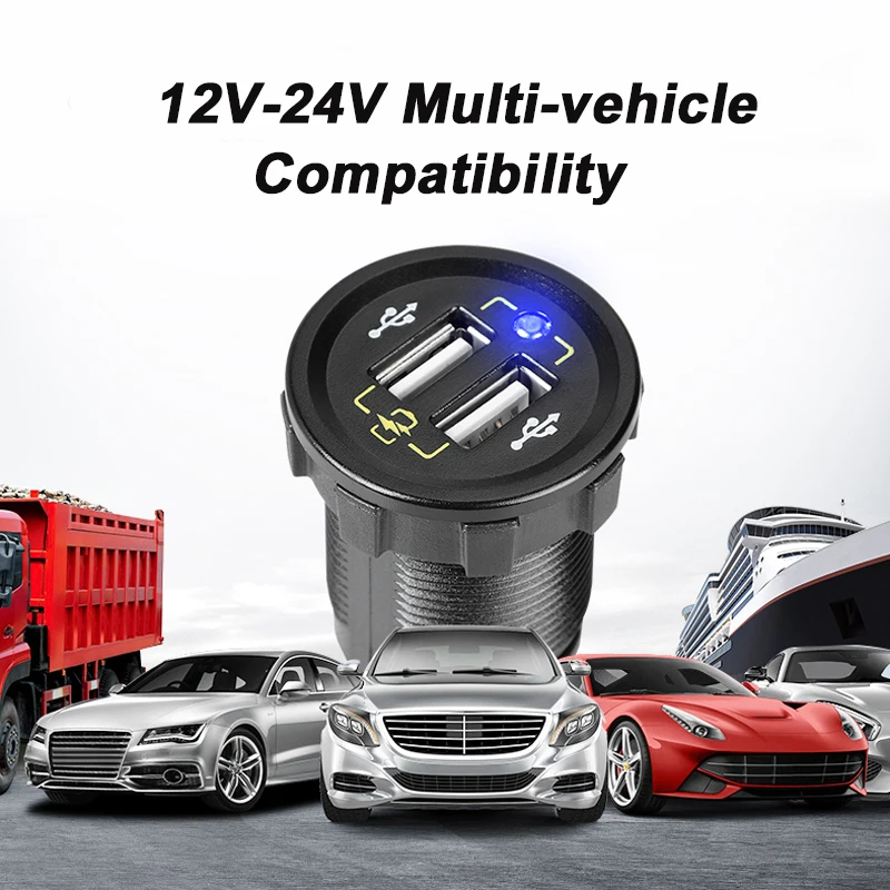 Автомобильное зарядное устройство с двумя USB портами 36 Вт|Кабели адаптеры и